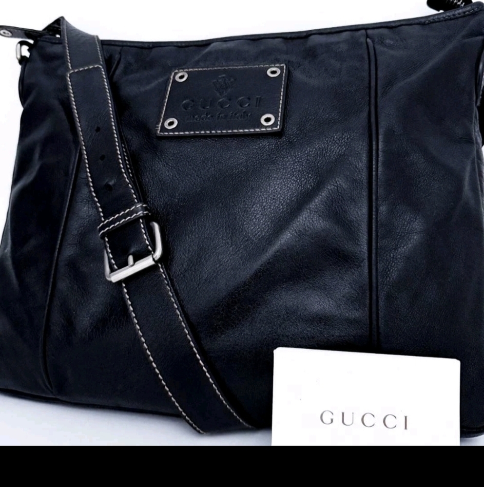 Gucci Dark Leather Crossbody Bag
